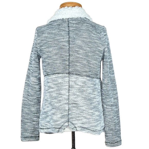 Jack BB Dakota Faux Sherpa Trimmed Tweed Open Front Jacket XS - Picture 6 of 12